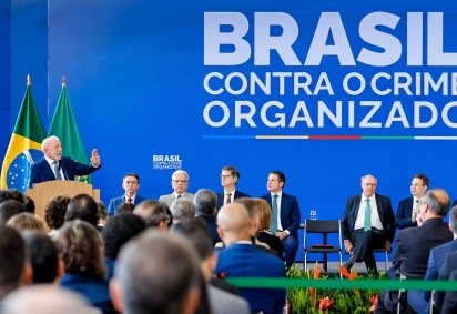 Lula focou em agenda positiva, na semana passada, como o lançamento do Programa Brasil Contra o Crime Organizado -  (crédito: SEAUD/PR) -Lula focou em agenda positiva, na semana passada, como o lançamento do Programa Brasil Contra o Crime Organizado -  (crédito: SEAUD/PR)
