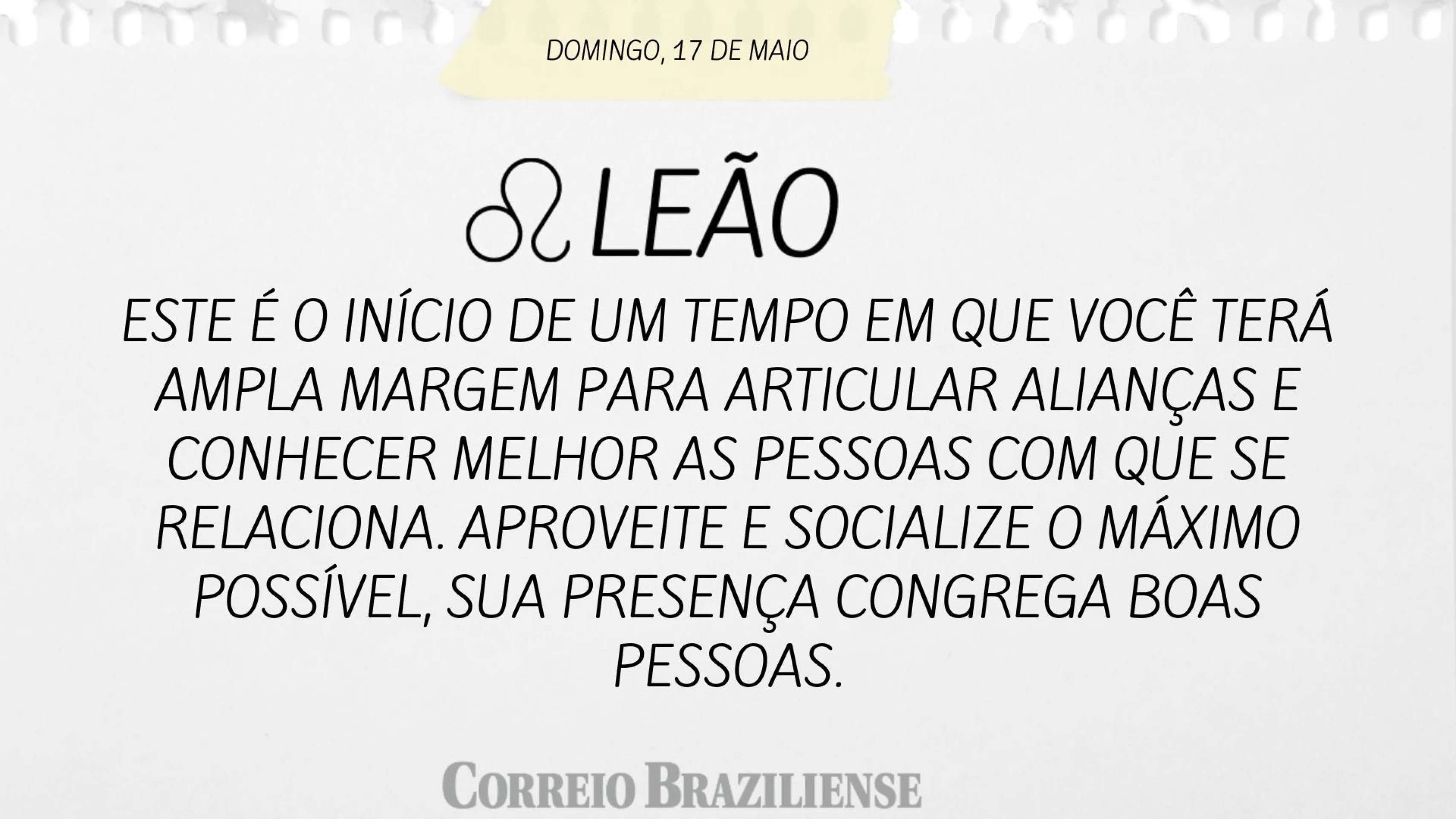 Hor&oacute;scopo | 17 de maio 