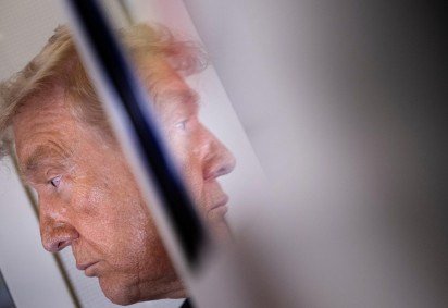  US President Donald Trump speaks to reporters aboard Air Force One after his departure from Beijing Capital Airport on May 15, 2026, on his way back to the United States. Trump said he had made 