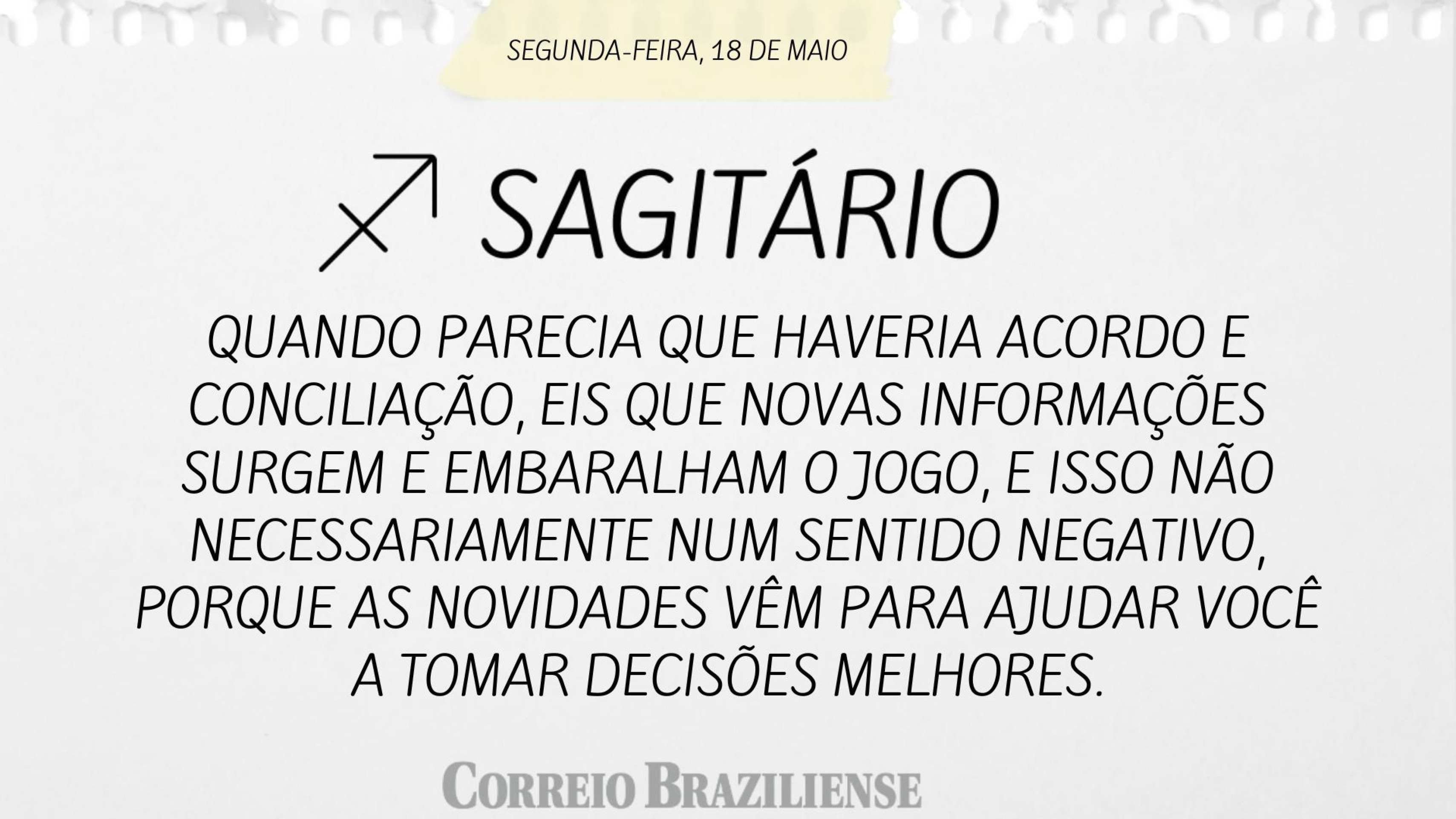 Hor&oacute;scopo | 18 de maio