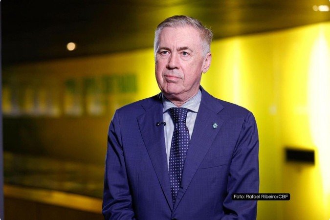 A agenda de Carlo Ancelotti começou cedo e só terminará depois da entrevista ao JN, por volta das 21h - (crédito: Raphael Ribeiro/CBF) A agenda de Carlo Ancelotti começou cedo e só terminará depois da entrevista ao JN, por volta das 21h - (crédito: Raphael Ribeiro/CBF)