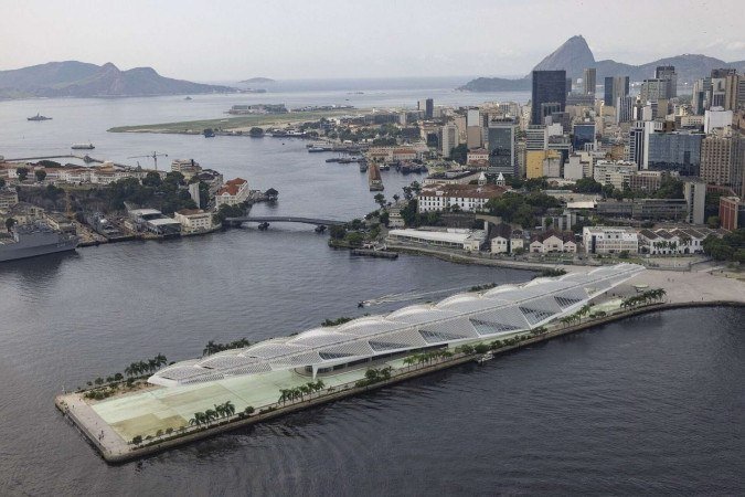 O Museu do Amanhã, às margens da Baía do Guanabara - (crédito: Mapa Arne Museler) O Museu do Amanhã, às margens da Baía do Guanabara - (crédito: Mapa Arne Museler)