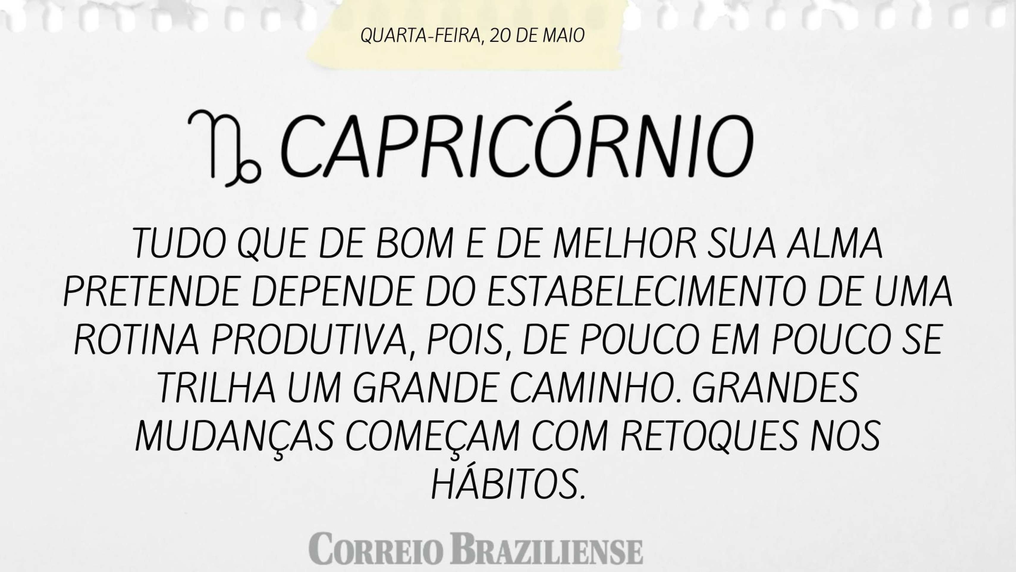 Hor&oacute;spoco desta quarta-feira (20/5)