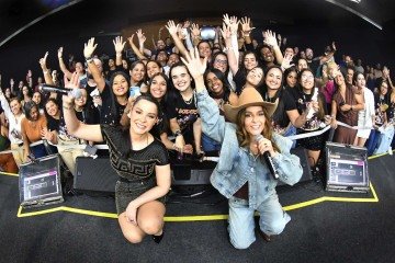 Maiara e Maraísa, no auditório do Correio (18/5) -  (crédito: Ed Alves/CB)
