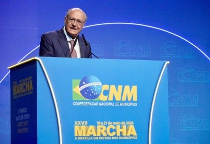 Alckmin representou o governo federal durante a abertura da Marcha dos Prefeitos. Lula não participou neste ano -  (crédito: Cadu Gomes/VPR) -Alckmin representou o governo federal durante a abertura da Marcha dos Prefeitos. Lula não participou neste ano -  (crédito: Cadu Gomes/VPR)