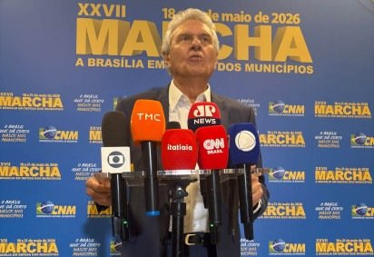 Durante a Marcha dos Prefeitos, em Brasília, o pré-candidato à Presidência Ronaldo Caiado (PSD) defendeu que postulantes ao Planalto tenham 