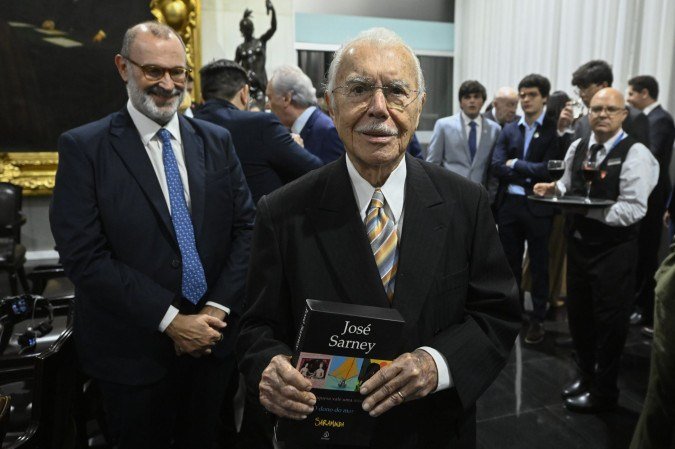 Sarney em maio deste ano durante lançamento de livro - (crédito: Reprodução/Agência Senado) Sarney em maio deste ano durante lançamento de livro - (crédito: Reprodução/Agência Senado)