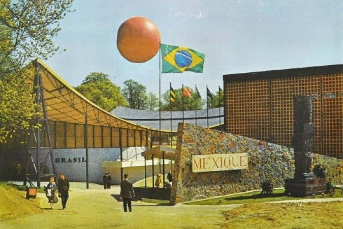 Ilustração do pavilhão do Brasil na Exposição Internacional Universal de Bruxelas de 1958 - (crédito: Acervo Sergio Bernardes /NPD FAU UFRJ) Ilustração do pavilhão do Brasil na Exposição Internacional Universal de Bruxelas de 1958 - (crédito: Acervo Sergio Bernardes /NPD FAU UFRJ)