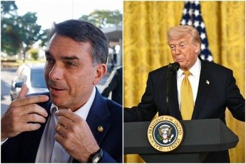 Flávio Bolsonaro e Donald Trump - (crédito: Sergio Lima / AFP e Kent Nishimura/AFP) Flávio Bolsonaro e Donald Trump - (crédito: Sergio Lima / AFP e Kent Nishimura/AFP)