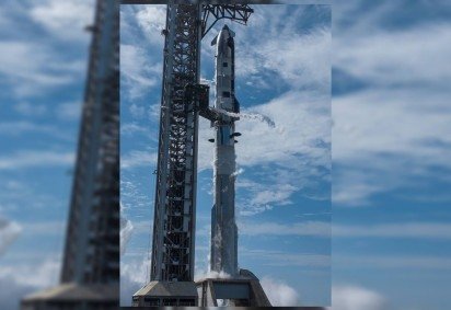 Uma transmissão ao vivo do voo de teste começará cerca de 45 minutos antes da decolagem -  (crédito: Reprodução/SpaceX) -Uma transmissão ao vivo do voo de teste começará cerca de 45 minutos antes da decolagem -  (crédito: Reprodução/SpaceX)