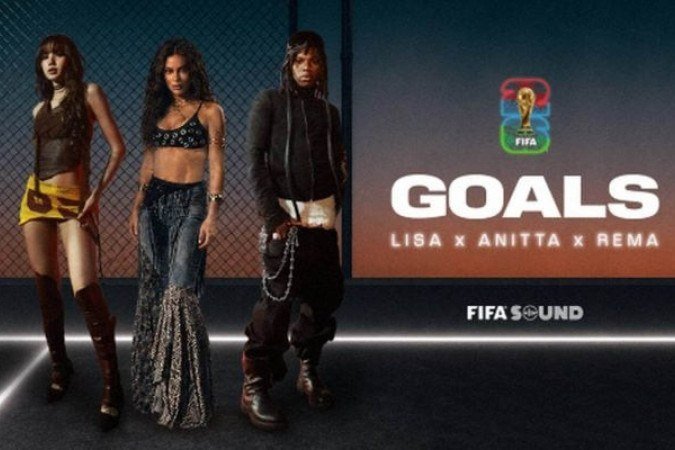 Anitta, ao lado de Lisa e Rema, para a música 'Goals' - (crédito: Foto: Divulgação/FIFA) Anitta, ao lado de Lisa e Rema, para a música 'Goals' - (crédito: Foto: Divulgação/FIFA)
