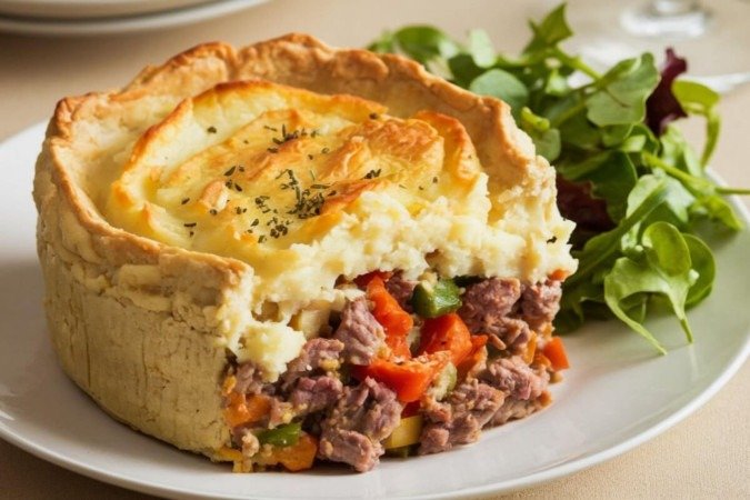 Torta proteica de carne com legumes (Imagem: Sham Clicks | Shutterstock) - (crédito: EdiCase) Torta proteica de carne com legumes (Imagem: Sham Clicks | Shutterstock) - (crédito: EdiCase)