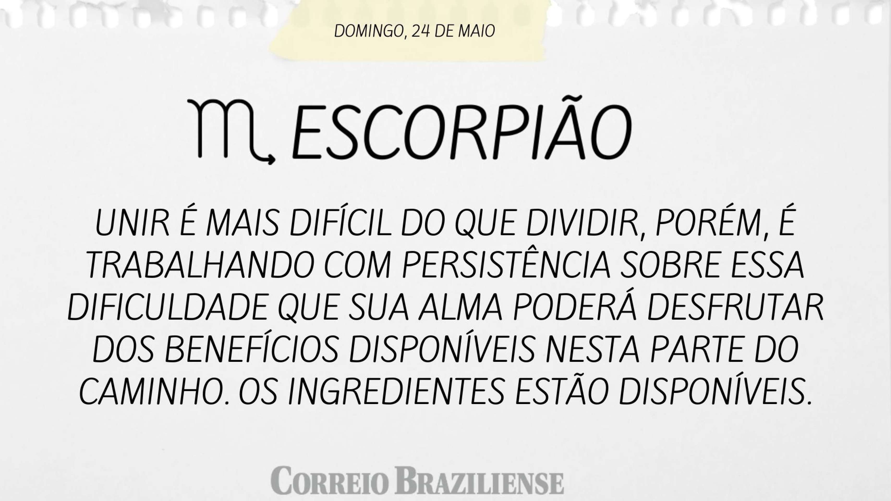 Hor&oacute;spoco deste domingo (24/5)