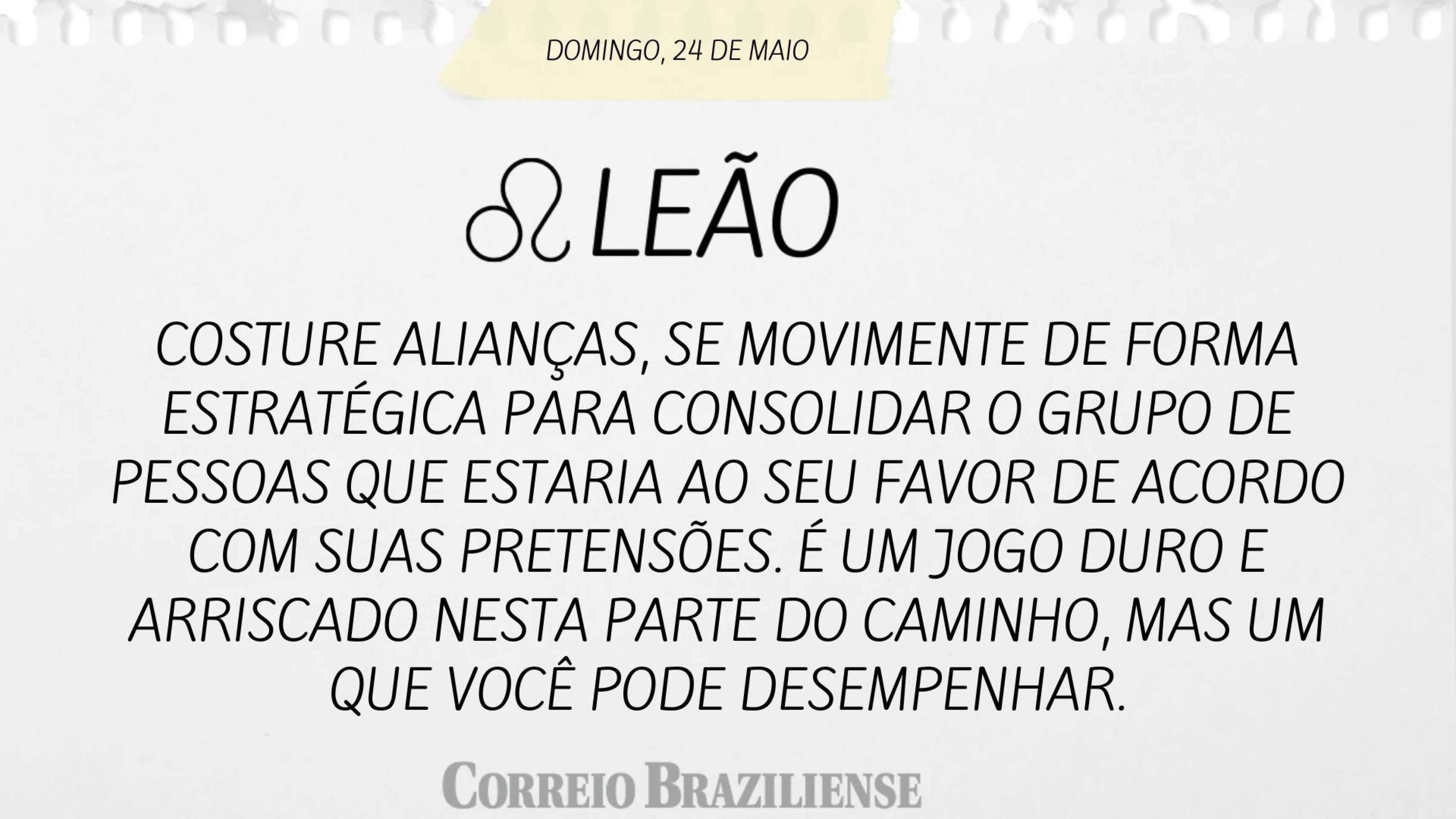 Hor&oacute;spoco deste domingo (24/5)