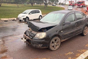 Nenhuma pessoa ficou ferida em acidente no Eixo Sul -  (crédito: Divulgação/ CBMDF)