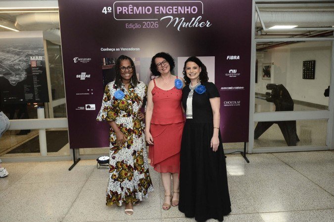 25/05/2026. Crédito: Minervino Júnior/CB/D.A Press. Brasil. Brasilia - DF. 4º Prêmio Engenho Mulher no Museu de Arte de Brasília. Vencedoras (da esq. p dir). Cristiane Sobral, Ana Paula Bernardes e Anabele Gomes. - (crédito: Minervino Júnior/CB/D.A.Press) 25/05/2026. Crédito: Minervino Júnior/CB/D.A Press. Brasil. Brasilia - DF. 4º Prêmio Engenho Mulher no Museu de Arte de Brasília. Vencedoras (da esq. p dir). Cristiane Sobral, Ana Paula Bernardes e Anabele Gomes. - (crédito: Minervino Júnior/CB/D.A.Press)