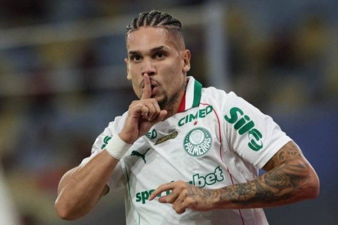 Paulinho estufou a rede no triunfo do Palmeiras sobre o Flamengo -  (crédito: Foto: Cesar Greco/Palmeiras)