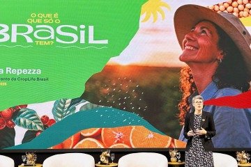 Ana Repezza, presidente da CropLife Brasil, durante o lan&ccedil;amento da campanha "O que &eacute; que s&oacute; o Brasil tem?". -  (crédito: Nat&aacute;lia Bosco/ CropLife Brasil )