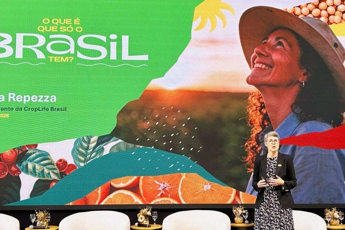 Ana Repezza, presidente da CropLife Brasil, durante o lançamento da campanha "O que é que só o Brasil tem?". - (crédito: Natália Bosco/ CropLife Brasil ) Ana Repezza, presidente da CropLife Brasil, durante o lançamento da campanha "O que é que só o Brasil tem?". - (crédito: Natália Bosco/ CropLife Brasil )