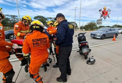 Motociclista &eacute; atendido ap&oacute;s acidente na EPIG