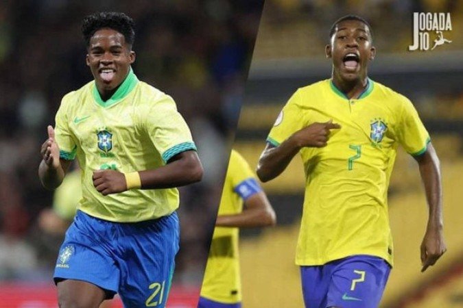Endrick e Rayan vão ser os mais jovens do Brasil na Copa desde Ronaldo em 1994 - (crédito: Fotos: Rafael Ribeiro / CBF) Endrick e Rayan vão ser os mais jovens do Brasil na Copa desde Ronaldo em 1994 - (crédito: Fotos: Rafael Ribeiro / CBF)
