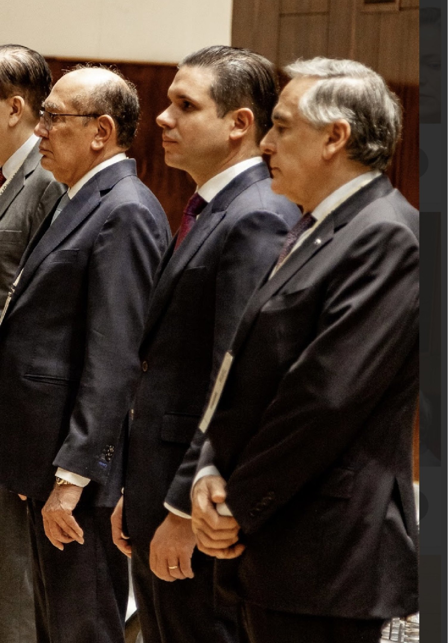 F&Atilde;&sup3;rum de Lisboa. Presidente da C&Atilde;&cent;mara, Hugo Motta, e o ministro Gilmar Mendes na abertura do XIV F&Atilde;&sup3;rum de Lisboa