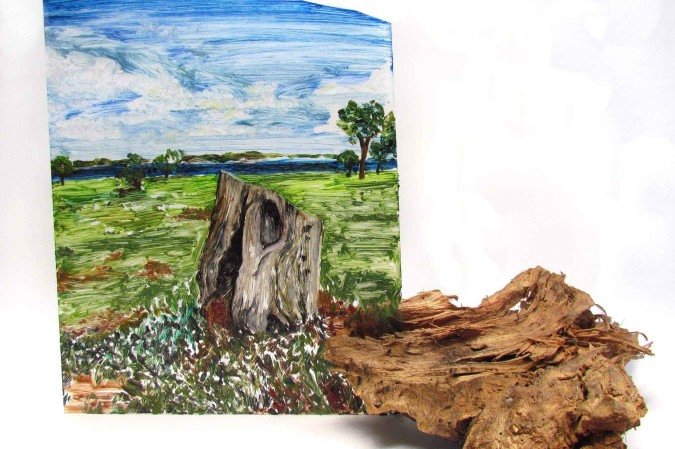 inventário vegetal, óleo sobre acrílico e madeira, 2024 Clarice Gonçalves na expoisção Abrindo traineis — Pintura e objetos 
Visitação de segunda a sexta, das 10h às 19h, e sábados, das 10h às 14h, na Referência Galeria de Arte (CLN 202, Bloco B Loja 11).
