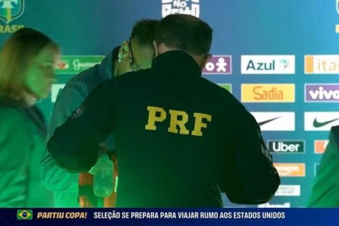Neymar atendeu ao pedido de um Policial Rodoviário Federal - (crédito: Foto: Reprodução - SporTV) Neymar atendeu ao pedido de um Policial Rodoviário Federal - (crédito: Foto: Reprodução - SporTV)