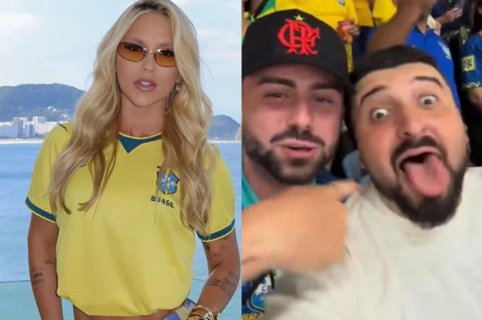 Em uma das imagens compartilhadas, Gabriel aparece participando das vaias - (crédito: Reprodução/Redes sociais) Em uma das imagens compartilhadas, Gabriel aparece participando das vaias - (crédito: Reprodução/Redes sociais)