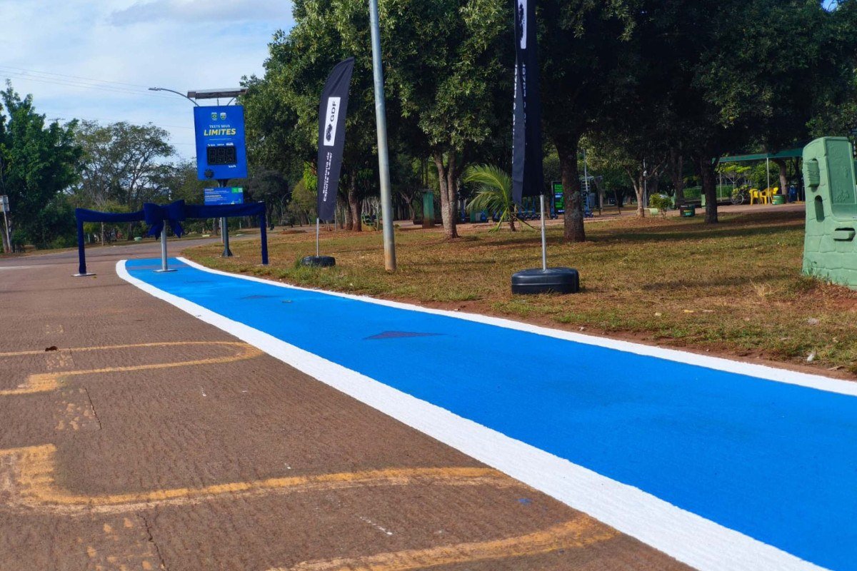 A pista foi inaugurada no estacionamento 10 do Parque da Cidade