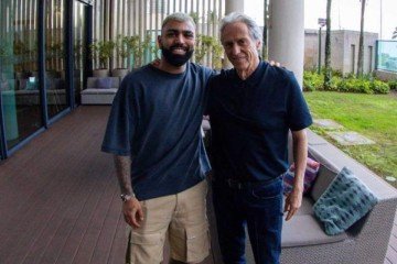 Gabigol e Jorge Jesus se reencontram no Rio de Janeiro -  (crédito: Foto: Reprodução )