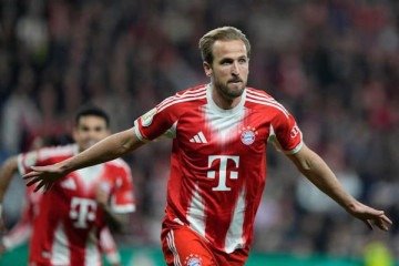 Harry Kane em ação pelo Bayern de Munique -  (crédito: Foto: Divulgação/FC Bayern)