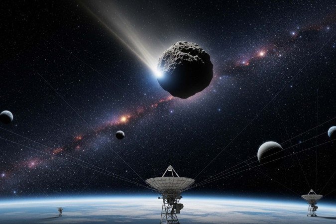 Após uma série de filtros para eliminar interferências produzidas por atividades humanas, como sistemas de GPS, telefonia móvel e satélites em órbita da Terra, sobraram apenas 211 sinais do 3I/Atlas para análise detalhada - (crédito: Flow) Após uma série de filtros para eliminar interferências produzidas por atividades humanas, como sistemas de GPS, telefonia móvel e satélites em órbita da Terra, sobraram apenas 211 sinais do 3I/Atlas para análise detalhada - (crédito: Flow)