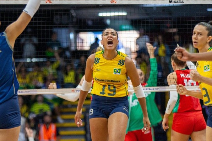 O terceiro set confirmou o Brasil como uma das melhores seleções mundiais. - (crédito: Foto: Madu Suhet/@msuhet.foto) O terceiro set confirmou o Brasil como uma das melhores seleções mundiais. - (crédito: Foto: Madu Suhet/@msuhet.foto)