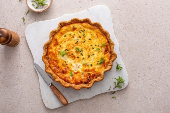 Torta proteica de frango com ricota (Imagem: Elena Veselova | Shutterstock) - (crédito: EdiCase) Torta proteica de frango com ricota (Imagem: Elena Veselova | Shutterstock) - (crédito: EdiCase)