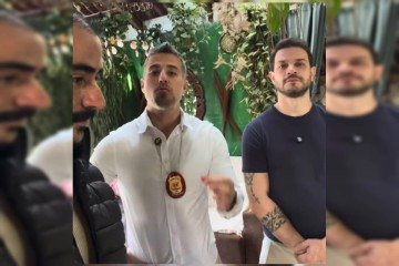 Na imagem, policiais civis na propriedade de Mayk Leão nesta terça-feira (9/6) -  (crédito: Reprodução/nstagram)