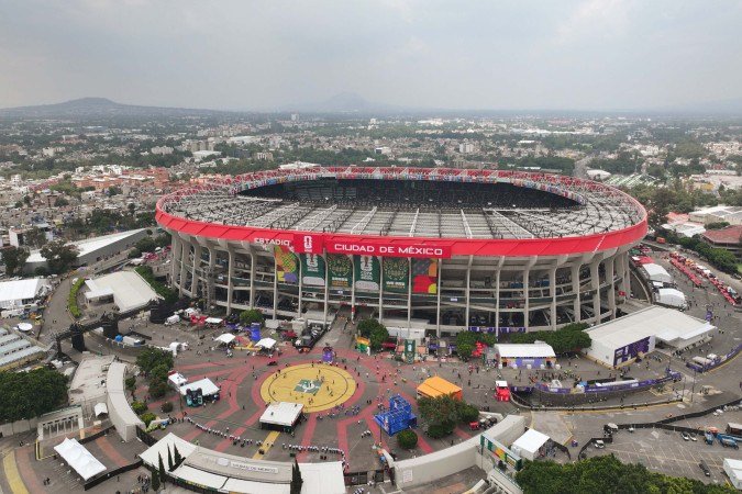 Aerial view of the Mexico City Stadium before the opening ceremony ahead of the 2026 World Cup Group A football match between Mexico and South Africa in Mexico City on June 11, 2026. - (crédito: Mario Vazquez/AFP) Aerial view of the Mexico City Stadium before the opening ceremony ahead of the 2026 World Cup Group A football match between Mexico and South Africa in Mexico City on June 11, 2026. - (crédito: Mario Vazquez/AFP)