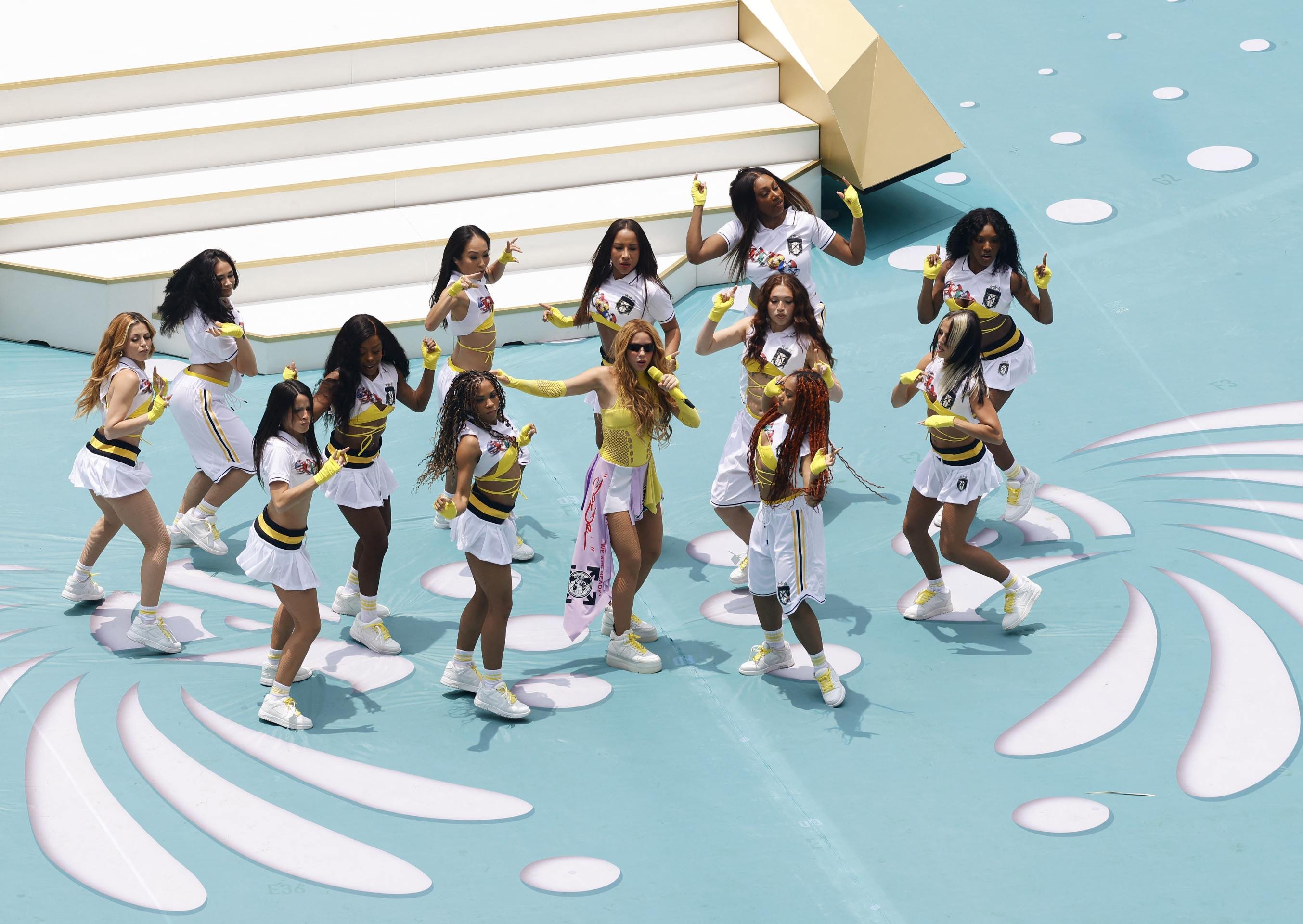 A cantora, compositora e produtora colombiana Shakira se apresenta durante a cerim&ocirc;nia de abertura da partida de futebol do Grupo A da Copa do Mundo de 2026 entre M&eacute;xico e &Aacute;frica do Sul, no Est&aacute;dio da Cidade do M&eacute;xico, na Cidade do M&eacute;xico, em 11 de junho de 2026      