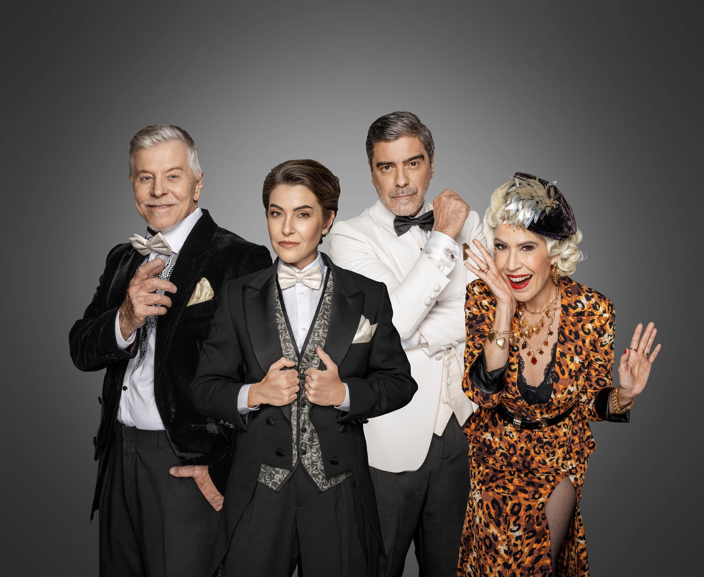 Alessandra Verney com Miguel Falabella, Junno Andrade e Maria Clara Gueiros