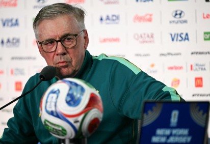 Carlo Ancelotti estreia na Copa como técnico. -  (crédito: Mauro Pimentel/AFP) -Carlo Ancelotti estreia na Copa como técnico. -  (crédito: Mauro Pimentel/AFP)