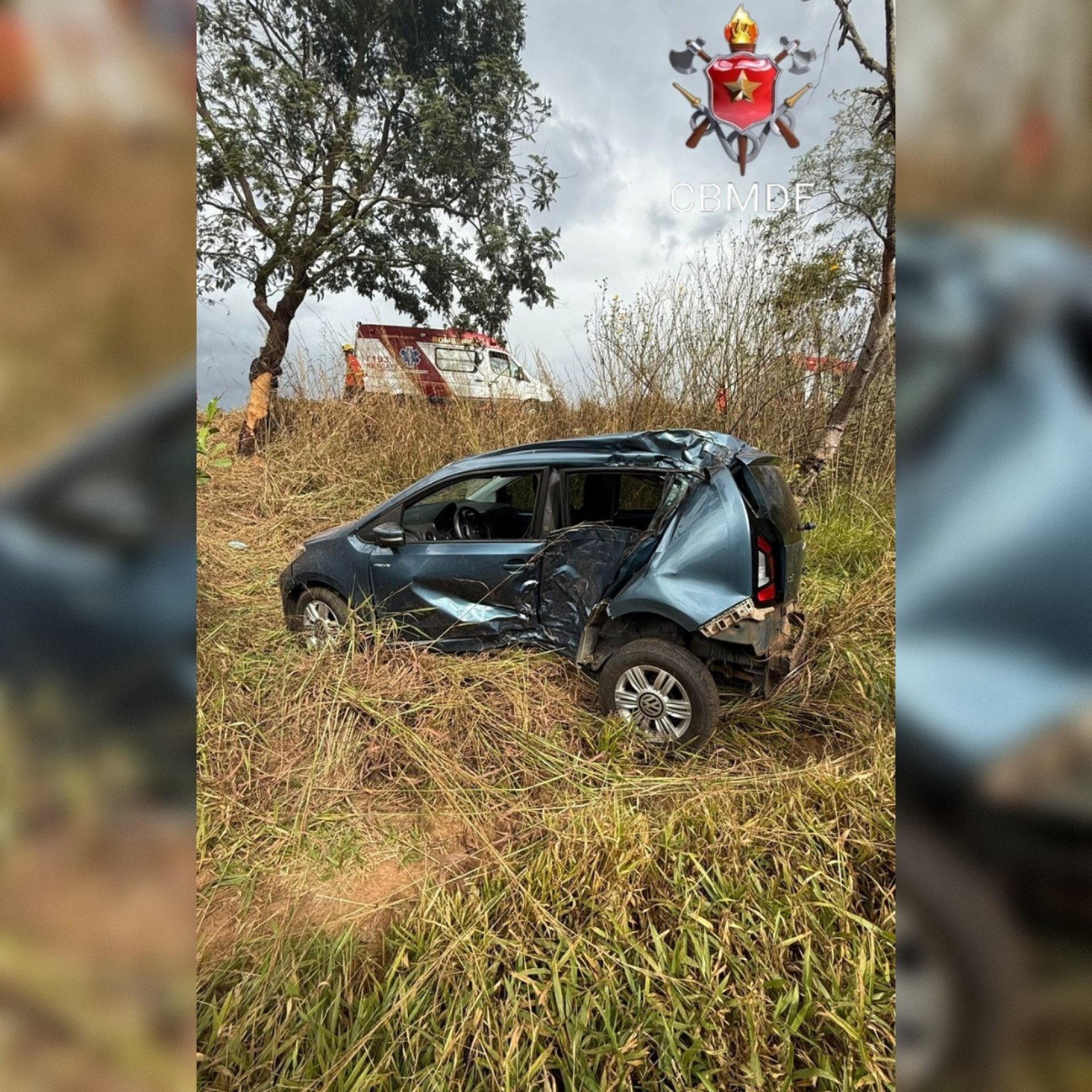 Motorista perde controle e colide contra árvore na DF-251