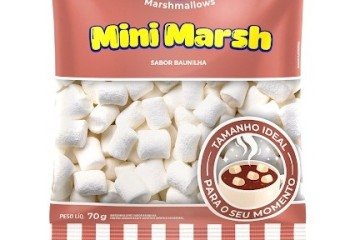 A Fini lan&ccedil;a o Mini Marsh, marshmallows em embalagem de 70g com sabor baunilha, ideal para bebidas e receitas, especialmente no inverno -  (crédito: Divulga&ccedil;&atilde;o)