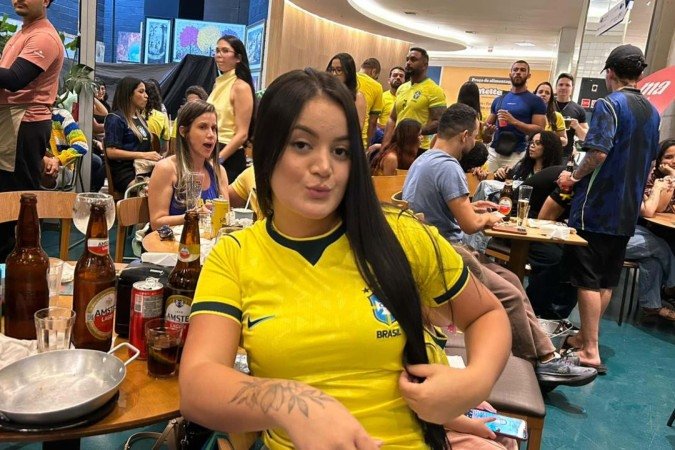 Rebeca Silva foi ao Mané acompanhar a partida - (crédito: Luana Nogueira) Rebeca Silva foi ao Mané acompanhar a partida - (crédito: Luana Nogueira)