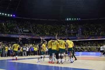 Brasil vence  Argentina  de virada por 3 sets a 2 pela Liga das Na&ccedil;&otilde;es Masculina de V&ocirc;lei 2026 -  (crédito:  Mariana Campos/CB/D.A Press)