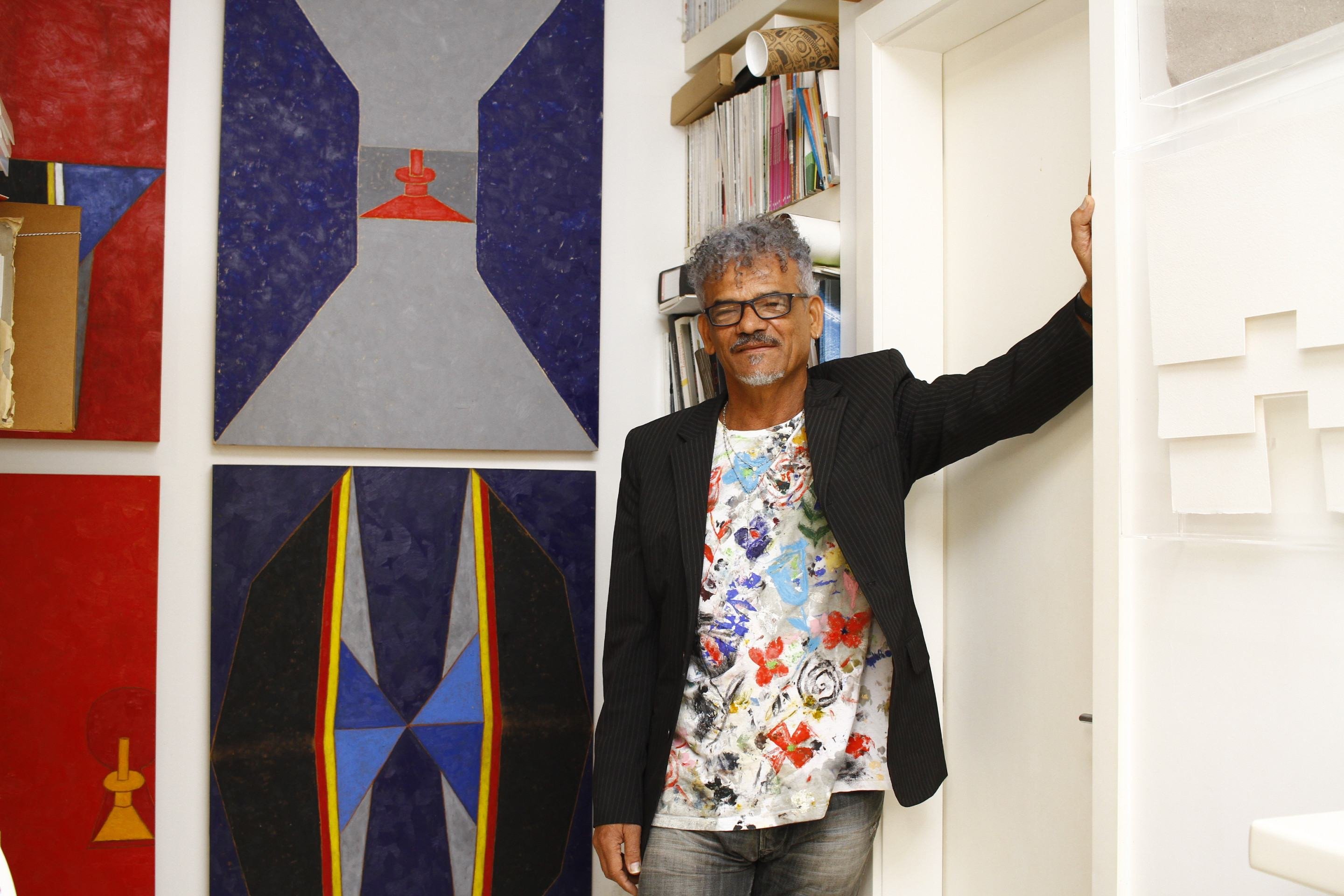  22/11/2018. Cr&eacute;dito: Ana Rayssa/Esp. CB/D.A. Press. Brasil. Bras&iacute;lia - DF. Christian Larsen (branco) curador de um museu em Nova York e o artista brasiliense Fernando Galeno.       Caption 