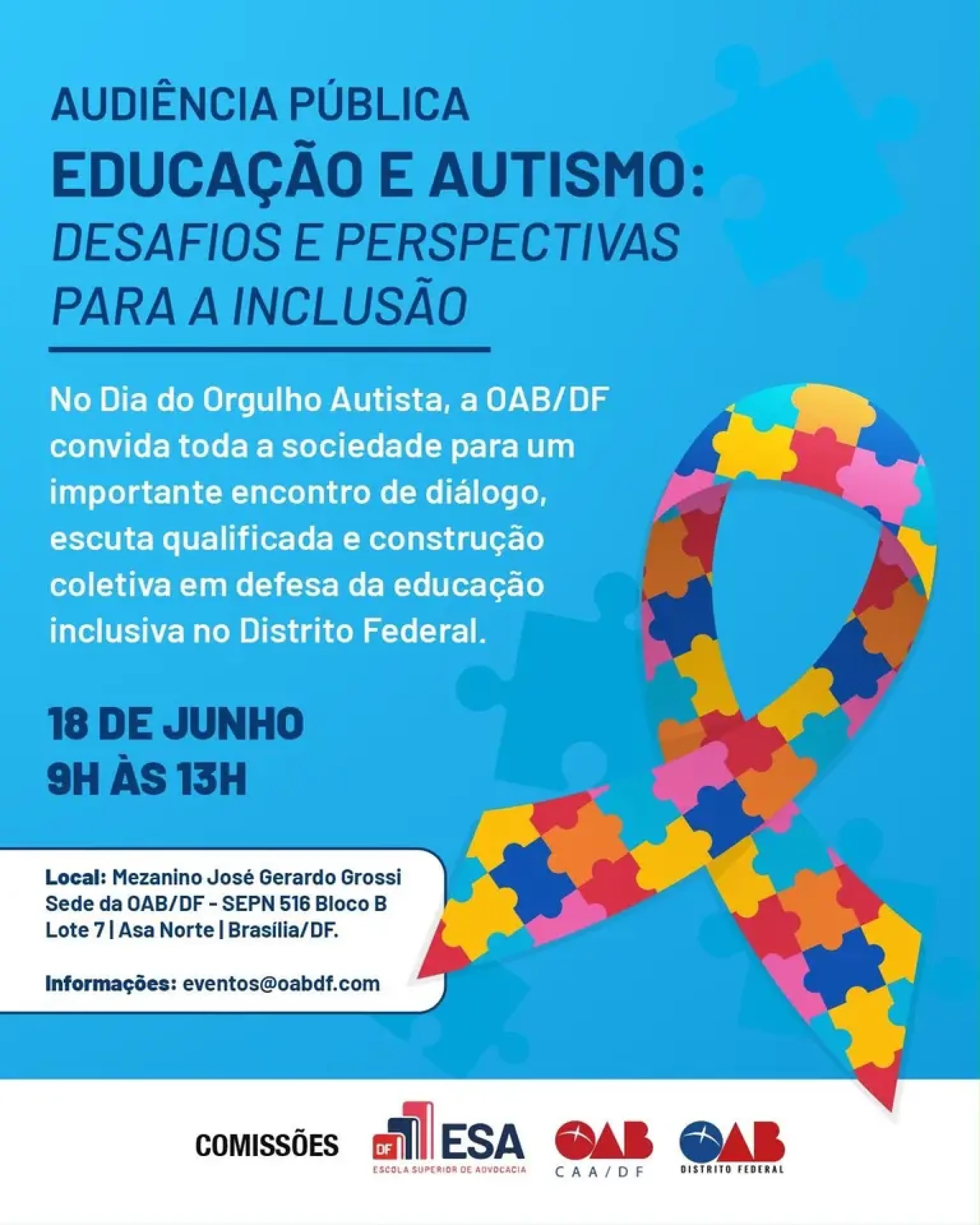 OAB/DF realiza audiência pública sobre educação e inclusão de autistas