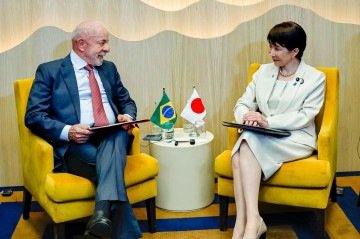 Reunião entre Lula e a premiê japonesa ocorreu às margens da Cúpula do G7, na França - (crédito: Ricardo Stuckert/PR) Reunião entre Lula e a premiê japonesa ocorreu às margens da Cúpula do G7, na França - (crédito: Ricardo Stuckert/PR)