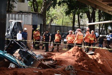 Soterramento em obra de edifício da SQS da 116 Sul - (crédito: Minervino Junior/ C.B. DA Press) Soterramento em obra de edifício da SQS da 116 Sul - (crédito: Minervino Junior/ C.B. DA Press)