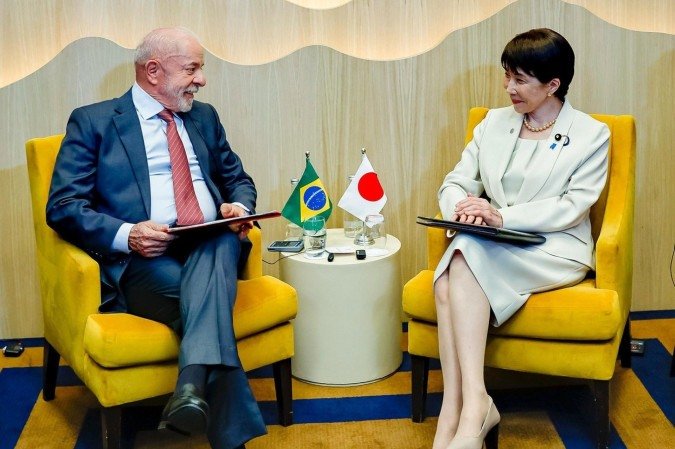 Reunião entre Lula e a premiê japonesa ocorreu às margens da Cúpula do G7, na França - (crédito: Ricardo Stuckert/PR) Reunião entre Lula e a premiê japonesa ocorreu às margens da Cúpula do G7, na França - (crédito: Ricardo Stuckert/PR)