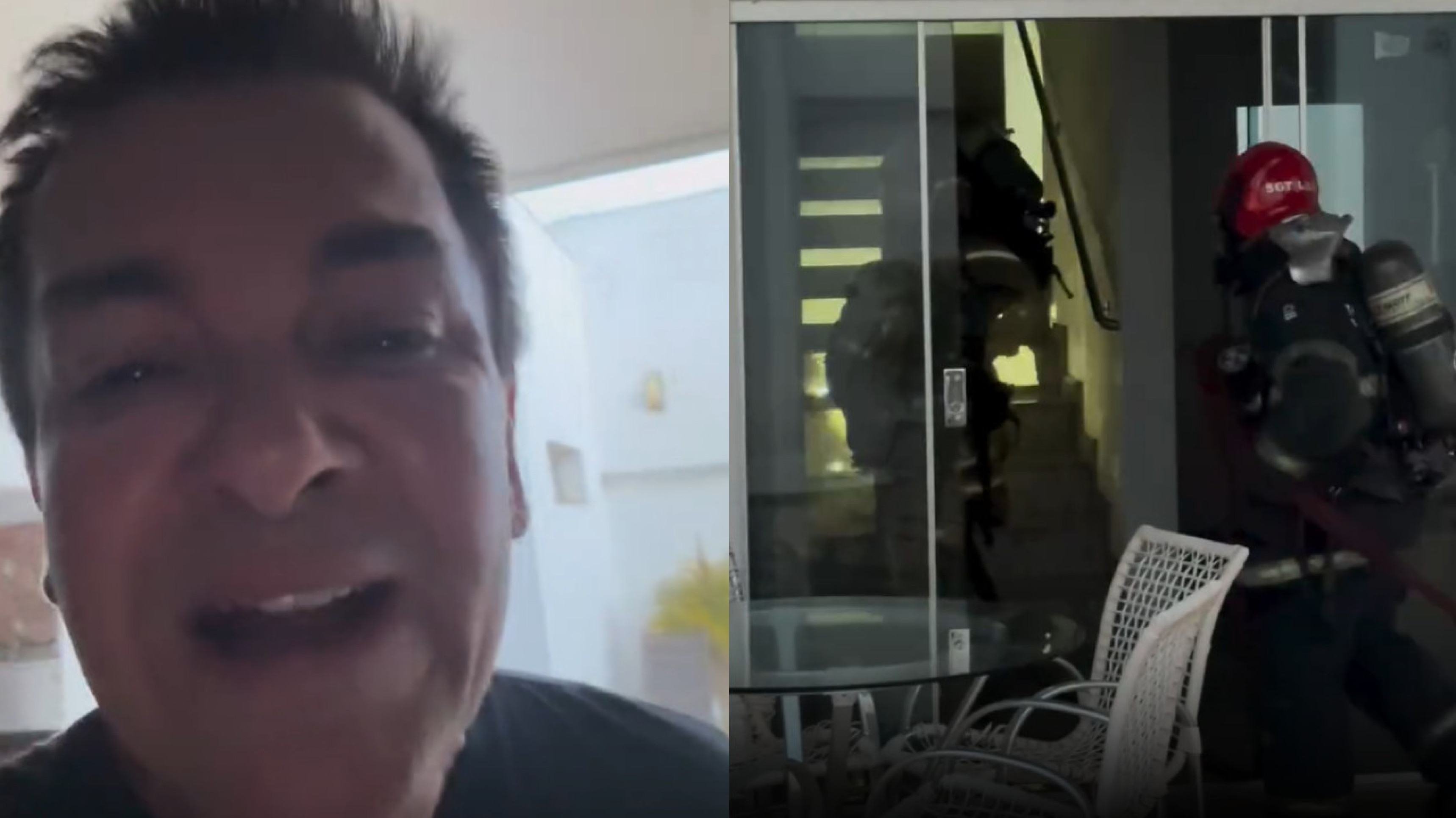 Regis Danese clama por socorro após casa pegar fogo